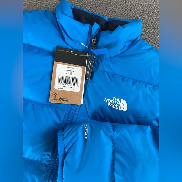 THE NORTH FACE REVERSIBLE ANDES DOWN JACKET KIDS' in Hero Blue - Picture 6 of 14